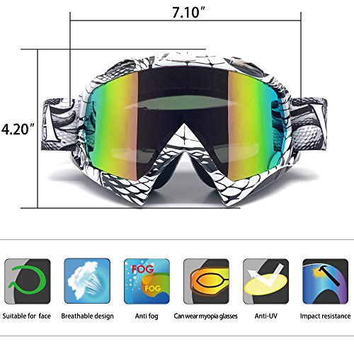 ZDATT Motocross Goggles, ATV Goggles Adult Dirt Bike MX Goggle Glasses