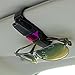 FineGood 2 Pack Glasses Holders for Car Sun Visor, Sunglasses Eyeglasses Mount with Ticket Card Clip - Black + Pink