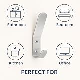 SISI UK Aluminum Double Hat and Coat Hanger Hooks Pack of 10 view 6