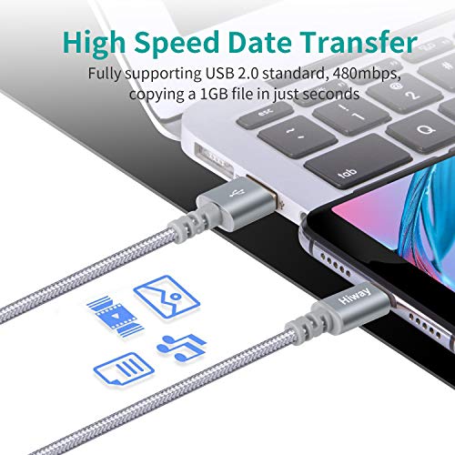 USB Type C Cable,Hiway 3Pack 6FT USB-A 2.0 to USB-C Fast Charger Nylon Braided Data Sync Transfer USB C Cord Compatible with Samsung Galaxy S10 S9 S8 Plus Note 9 8,Moto Z Z3,LG V50 G8,Switch,and More
