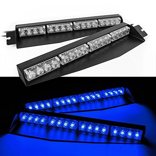 32 led Windshield Emergency Warning Strobe Lightbar Visor Light Beacon Split Mount Deck lamp