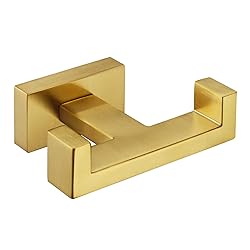 APLusee Double Robe Towel Hook Brushed Gold, 304