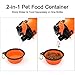 SLSON Dog Water Bottle Dog Feeder Food Container 2-in-1 for Pet Outdoor Dog Water Bowl with 2 Collapsible Dog Bowls for Travelling Hiking Walking, Orange