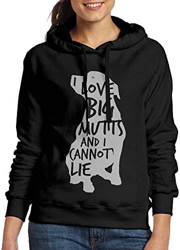 Funny Dog I Love Big Mutts And I Canot Lie Woman Pullover Hooded Sweatshirt Hoody Black Medium