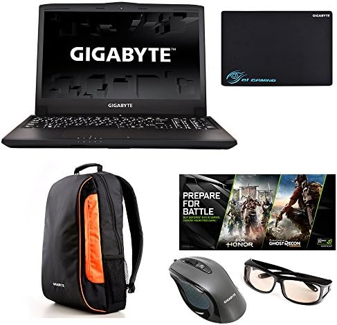 GIGABYTE P55Wv7-KL3 15.6" Gaming Laptop VR Ready Intel Core 7th Gen i7-7700HQ 2.8GHz GTX 1060 16GB DDR4 RAM 1TB HDD + 256GB SSD Win 10 (Black) + Gaming Bundle