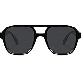 Fozono Retro Oversized Aviator Sunglasses Women Trendy Vintage Square Large Tangle Free Aviators Double Bridge Sun Glasses