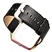 Valkit Compatible Fitbit Blaze Watch Bands Genuine Leather Strap Bracelet Wrist Band with Stainless Steel Frame Replacement for Fitbit Blaze Smart Fitness Watch- (Black Leather +Rose Gold Metal Frame)