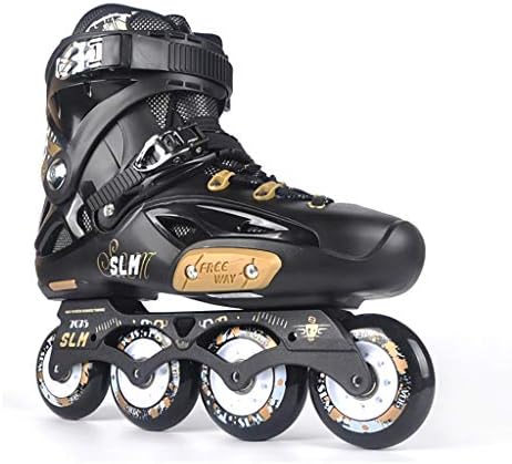 CHEXIAOlbx Adult Inline Roller Skates, Male And Female Club Rollerblades Professional Fancy Skating Shoes (white, Black) (Color : Black, Size : EU 42)