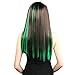 Neitsi 10pcs 18inch Colored Highlight Synthetic Clip on in Hair Extensions #F13 Green
