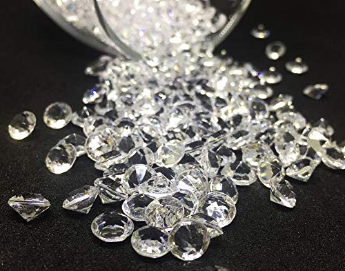Miraclekoo 2000 Pcs 10mm Clear Acrylic Diamonds Table Confetti Crystals for Wedding Bridal Shower Party Decorations Vase Fillers
