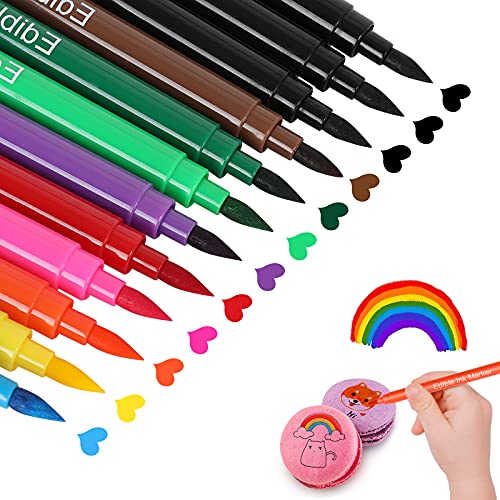 Edible Markers for Cookie Decorating,12Pcs Food Coloring Pens, Double