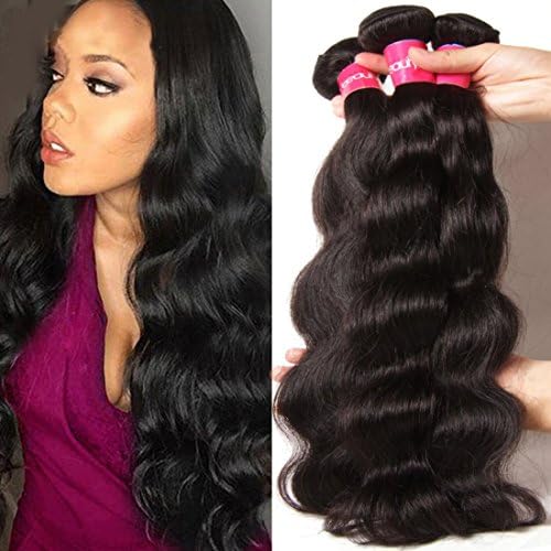 Longqibeauty®100%Brazilian Hair Mixed Length 3bundles Body Wave Multiple Choices 8-30inch Virgin Brazilian Human Hair Extension Unprocessed Natural Black Color for Women (18inch 20inch 22inch)