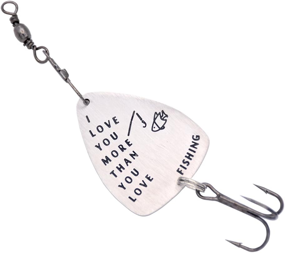 O.RIYA I Love You Hand Stamped Lure Fisherman Gift - Groom Gift, from Daughter