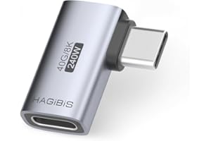 Hagibis 240W 40Gbps 8K USB C Adapter, USB-C Male to USB-C Female Adapter, USB4 Connecter for Thunderbolt 4/3, ROG Ally, Steam