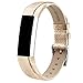 AK Bands Compatible with Fitbit Alta/Alta HR, Adjustable Comfortable Leather Wristbands Compatible with Fitbit Alta HR 2017/Fitbit Alta(Gold)