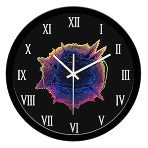 WENS Modern Art Plastic Silent Non-Ticking Battery Operated Wall Clock (29 cm x 29 cm, Black)