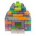 SCS Direct Building Block Bricks- Set of 500 Pc Bulk- 7 Glow in The Dark Colors with 27 Roof Pieces - Compatible and Tight Fit with Major Brands- Great for Activity Table, School Projects