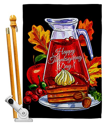 Breeze Decor Thanksgiving Pie House Flag Set Fall Turkey Give Thanks Gobble Pum…