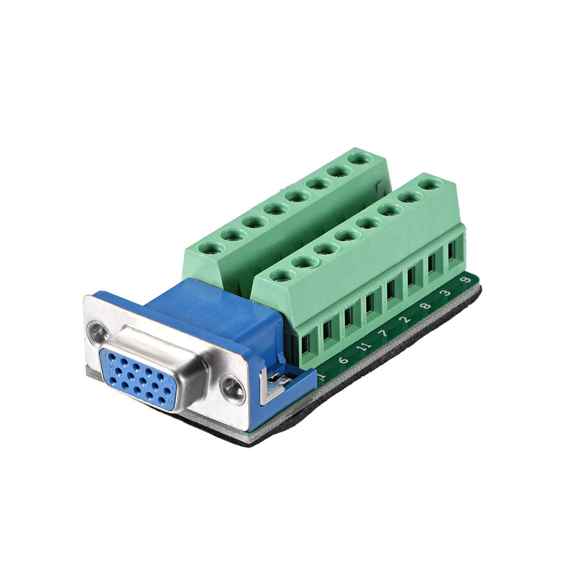 sourcing map D-sub DB15 Breakout Board Connector 15 Pin 3-row Female Port Solderless Terminal Block Adapter