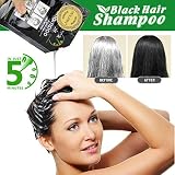 MQUPIN Instant Hair Dye Shampoo 10 Pcs Black 2-in-1 Natural Ingredients Lasts view 4