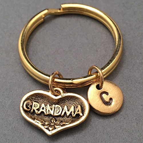 Grandma keychain, grandma charm, family keychain, personalized keychain, initial