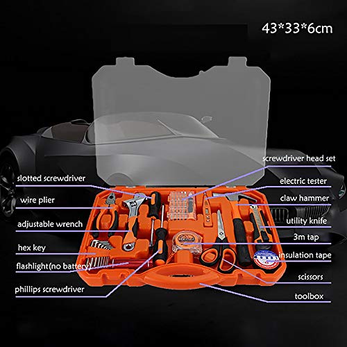 ZoSiP Multifunktionales Werkzeugset 14 Stück Startseite Löschen Cover-Reparatur-Werkzeug-Set Allgemein Haushalts-Handwerkzeugsatz Mit Plastikwerkzeugkasten Lagerung (Color : Orange, Size : 43x33x6cm) – Bild 3