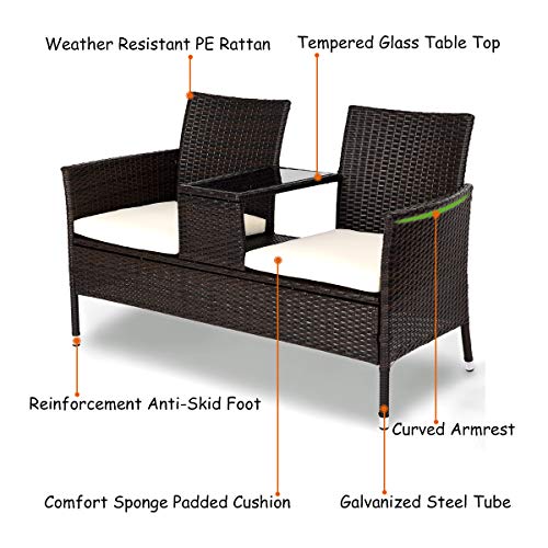Tangkula Outdoor Furniture Set Patio Conversation Set with Removable