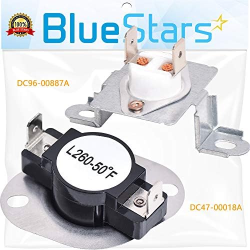 DC96-00887A & DC47-00018A Dryer Thermal Fuse and Thermostat Kit Replacement by Blue Stars – Exact Fit For Whirlpool & Samsung Dryers - Replaces DC96-00887C PS4276292 PS4205217