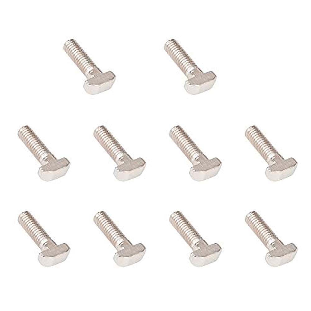 INCREWAY 10 PCS M8 T Bolt, M8x25mm Carbon Steel Nickel Plated T-Slot Drop-in Stud Sliding Screw Bolt for 40 Series European Standard T-Slot Aluminum Profile