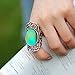 Mojo Handmade Hollowed Flower Pattern Antique Sterling Silver Plating Oval Stone Color Change Mood Ring MJ-RS053 (9)