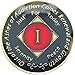 Simply Minimal NA 1 Year Gold Color Plated Medallion, Recovery Token, NA Token, Narcotics Anonymous Medallion