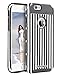 BENTOBEN iPhone 6S Case, iPhone 6 Case, 2 in 1 Slim Hybrid Hard PC Cover with Vertical Black White Strips Design Soft TPU Bumper Shockproof Protective Phone Case for iPhone 6/6S 4.7 Inch, Black/Gray
