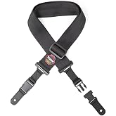 Rayzm Guitar Strap with Quick Release Clips, Black Anti-slip Soft Nylon Strap for Acoustic/Electric/Bass Guitar,5cm Wide, Length Adjustable