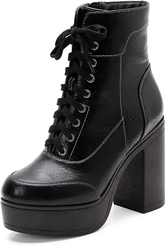 black wedge combat boots