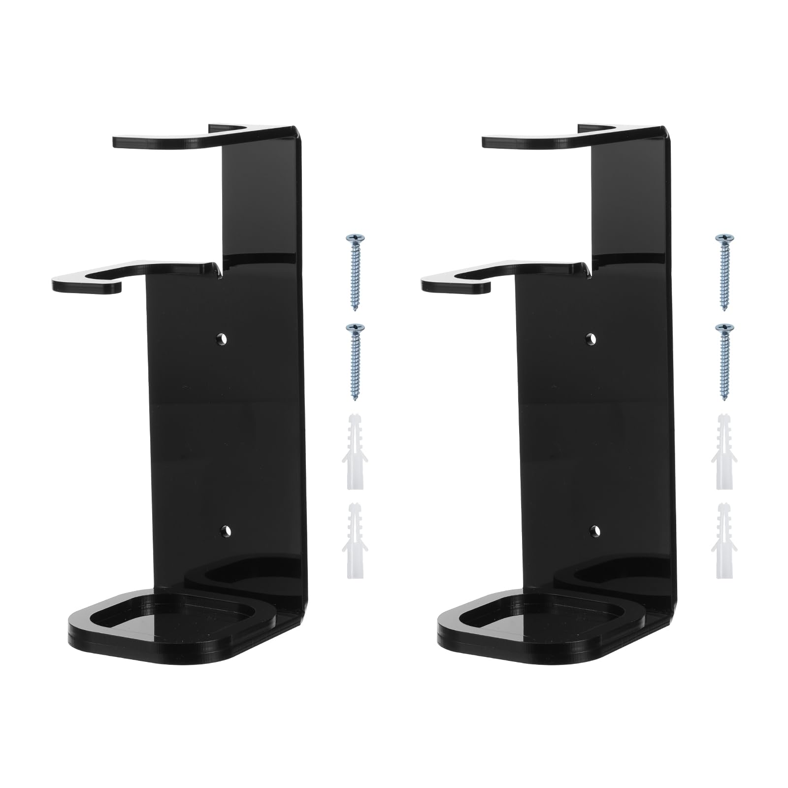 PATIKIL Light Saber Stand Wall Mount 2 Pack Acrylic Light Sword Display Holder Baseball Bat Rack with Screws, Black