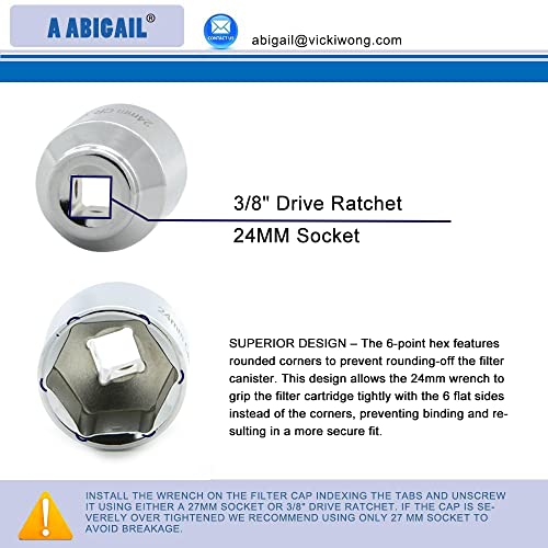 7 Pcs Low Profile Fuel Filter Socket Set 3/8 inch Drive 6 Point Oil