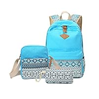 Putars School Bag Casual Lightweight Canvas Laptop Bag,Back to School Backpack (Sky Blue)