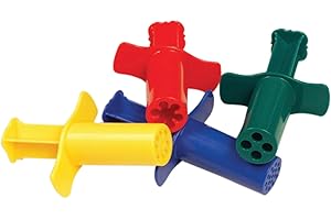 SCHOOL SMART Creativity Street Dough Extruder Set, Assorted Colors, Set of 12