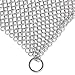 Kitchen Shaq Stainless Steel Chainmail Scrubber XL 8x6, Cast-Iron Cleaner + Silicone Hot Handle Holder