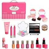 IQ Toys Pretend Makeup Set for Girls Complete Princess Girls Washable Makeup Palette Cosmetic Kit in a Carry Case with Mirror Non Toxic