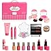 IQ Toys Pretend Makeup Set for Girls Complete Princess Girls Washable Makeup Palette Cosmetic Kit in a Carry Case with Mirror Non Toxic