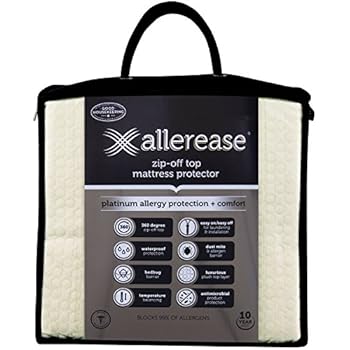 AllerEase Platinum Zip-Off Top Allergy Mattress Protector, Queen