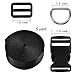 Coopay 1.5 inch Plastic Buckles Kit Include 5 Yards Black Nylon Webbing Strap, 5 Pack Side Release Plastic Buckles，5 Pack Tri-Glide Slides and 5 Pack D Rings