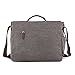Toupons Men's 15.6 inch Laptop Messenger Bag Canvas Shoulder Bag College Schoolbag Satchel (L, Grey)
