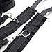 Straight Edge Bed Restraint System with Eye Mask, Adjustable Mattress, Bondage Restraints with Cuffs for Ankles and Wrists, Fits Almost Any Size Mattress