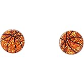 Creative Ball Sports Shiny Stud Earrings Glitter Acrylic Volleyball Baseball American Football Basketball Ball Game Stud Earrings for Women
