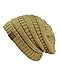 Trendy Warm Chunky Soft Stretch Cable Knit Slouchy Beanie Skully, Camel, One Size