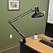 LEDU L445BK 3-Way Clamp Mount Fluorescent/Incandescent Swing Arm Lamp, 37.5
