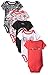 Calvin Klein Baby-Girls 5 Pack Bodysuit Printed and Solid, Black, 0-3 Months
