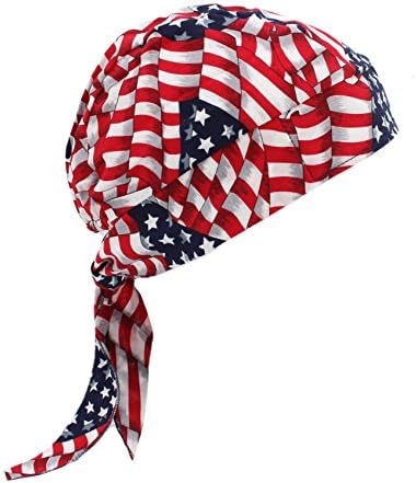Stars & Stripes USA American Flag Skull Cap Bandana Red